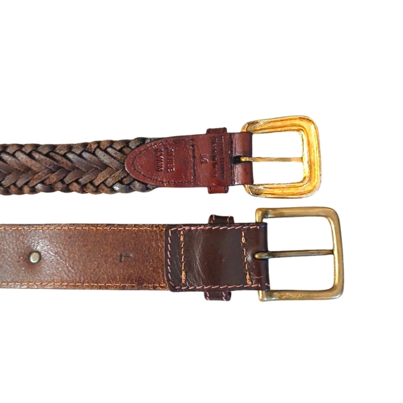 Two Genuine Leather Brown Western Belts Women's size M-L 31-35 in waist - Picture 4 of 11